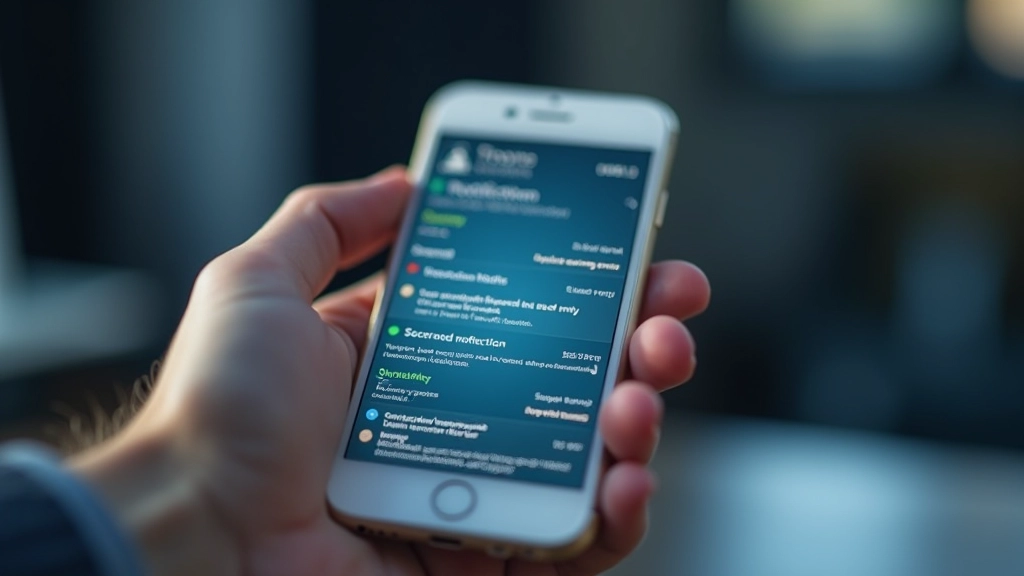 Mobiliajame telefone rodomi saugumo parametrai ir apsaugos nustatymai