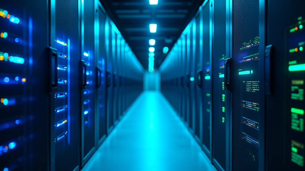 Kompiuterio serveris su šviečiančiais LED šviesos indikatoriais ir elektrinėmis jungtimis